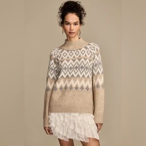 Lucky Brand Fair Isle Mock Neck Sweater NWT